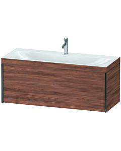 Duravit XViu vanity unit XV4612OB279C 120x48cm, 2000 pull-out, 2000 tap hole, matt black, Rahmen C, natural walnut