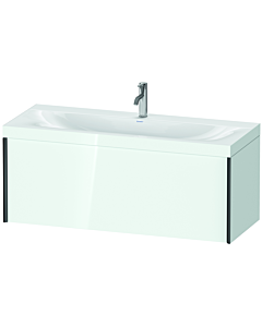 Duravit Meuble sous-vasque XViu XV4612OB285C 120x48cm, coulissant 2000 2000 , noir mat, Rahmen C, blanc brillant