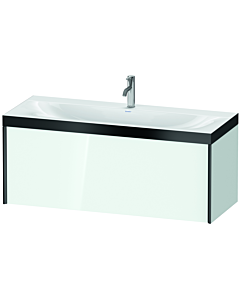 Duravit XViu Waschtisch-Unterschrank XV4612OB285P 120x48cm, 1 Auszug, 1 Hahnloch, schwarz matt, Rahmen P, weiß hochglanz