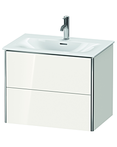 Duravit XSquare Meuble sous lavabo XS432308585 71x56x47,8cm, blanc très brillant, 2 tiroirs