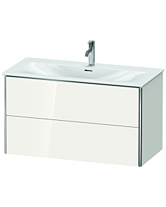 Duravit XSquare Meuble sous lavabo XS432502222 101x56x47,8cm, blanc très brillant, 2 tiroirs
