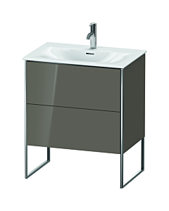 Duravit XSquare Waschtisch-Unterschrank XS452308989 71x84x47,8cm, Flannel Grey hochglanz, 2 Auszüge