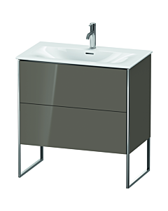 Duravit XSquare Waschtisch-Unterschrank XS452408989 81x84x47,8cm, Flannel Grey hochglanz, 2 Auszüge