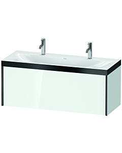 Duravit XViu Waschtisch-Unterschrank XV4613OB285P 120x48cm, 1 Auszug, schwarz matt, Rahmen P, weiß hochglanz