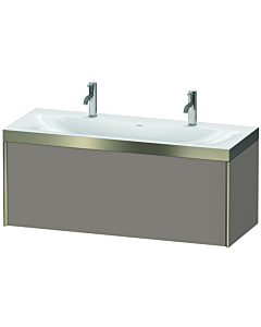 Duravit XViu vanity unit XV4613OB143P 120x48cm, 2000 pull-out, matt champagne, Rahmen P, matt basalt