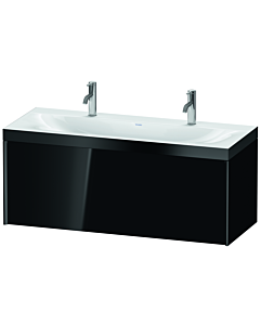 Duravit XViu Waschtisch-Unterschrank XV4613OB240P 120x48cm, 1 Auszug, schwarz matt, Rahmen P, schwarz hochglanz