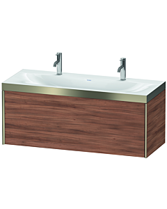 Duravit XViu vanity unit XV4613OB179P 120x48cm, 2000 pull-out, matt champagne, Rahmen P, natural walnut