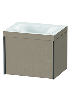 Duravit XViu vanity unit XV4609NB275C 60x48cm, 2000 pull-out, without tap hole, matt black, Rahmen C, linen