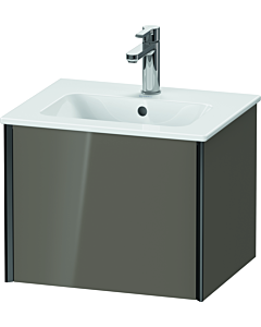 Duravit XViu Waschtisch-Unterschrank XV42150B289 51x42x40cm, 1 Auszug, wandhängend, schwarz matt, flannel grey hochglanz