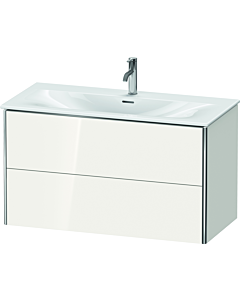 Duravit XSquare Meuble sous lavabo XS432508585 101x56x47,8cm, blanc très brillant, 2 tiroirs