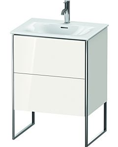 Duravit XSquare Meuble sous lavabo XS452208585 61x84x47,8cm, blanc très brillant, 2 tiroirs