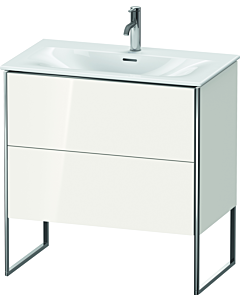 Duravit XSquare Meuble sous lavabo XS452408585 81x84x47,8cm, blanc très brillant, 2 tiroirs