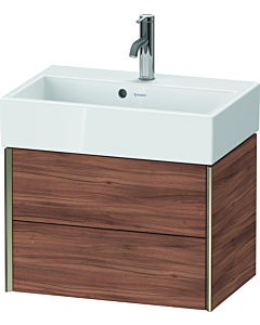 Duravit XViu Waschtisch-Unterschrank XV43160B179 58,4x38,4x39,7cm, 2 Schubkästen, champagner matt, nussbaum natur