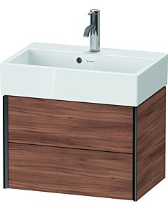 Duravit Meuble sous-vasque XViu XV43160B279 58,4x38,4x39,7cm, 2 tiroirs, noir mat, noyer naturel