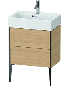 Duravit XViu Waschtisch-Unterschrank XV44580B230 58,4x38,4x49,3cm, 2 Auszüge, schwarz matt, Eiche natur