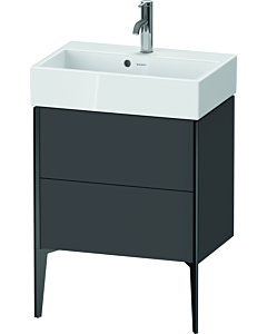Duravit XViu Waschtisch-Unterschrank XV44580B249 58,4x38,4x49,3cm, 2 Auszüge, schwarz matt, graphit matt