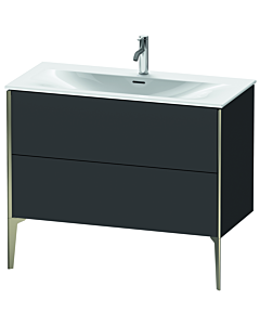 Duravit XViu Waschtisch-Unterschrank XV43030B180 101 x 59,1 x 48 cm, graphit supermatt, 2 Auszüge, champagner matt