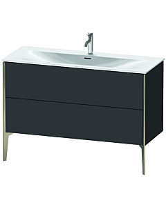 Duravit XViu Waschtisch-Unterschrank XV43040B180 121 x 59,1 x 48 cm, graphit supermatt, 2 Auszüge, champagner matt