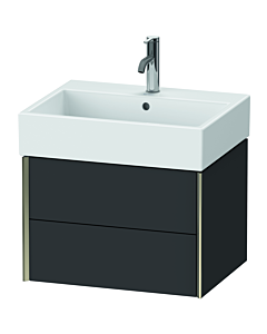 Duravit XViu vanity unit XV43340B180 58.4 x 39.7 x 45.4 cm, graphite super matt, 2 drawers, champagne matt