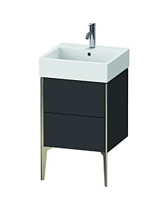 Duravit XViu vanity unit XV45330B180 48.4 x 49.3 x 45.4 cm, graphite super matt, 2 pull-outs, champagne matt