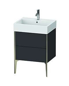 Duravit XViu vanity unit XV45340B180 58.4 x 49.3 x 45.4 cm, graphite super matt, 2 pull-outs, champagne matt