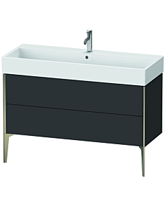 Duravit Meuble sous-vasque XViu XV45380B180 118,4 x 49,3 x 45,4 cm, graphite super mat, 2 coulissants, champagne mat
