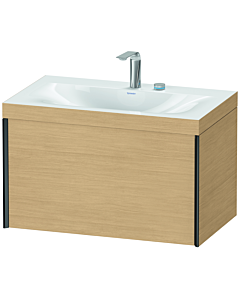 Duravit Meuble sous-vasque XViu XV4610EB230C 80x48cm, 2000 , 2 trous pour robinetterie, noir mat, Rahmen C, chêne naturel