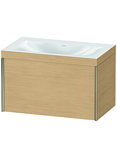 Duravit XViu Waschtisch-Unterschrank XV4610NB130C 80x48cm, 1 Auszug, champagner matt, Rahmen C, Eiche natur