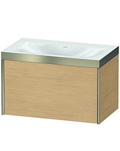 Duravit XViu Waschtisch-Unterschrank XV4610NB130P 80x48cm, 1 Auszug, champagner matt, Rahmen P, Eiche natur