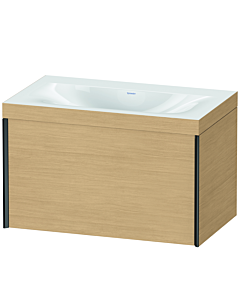 Duravit XViu Waschtisch-Unterschrank XV4610NB230C 80x48cm, 1 Auszug, schwarz matt, Rahmen C, Eiche natur