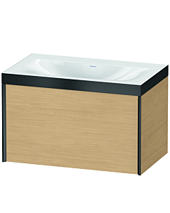 Duravit XViu Waschtisch-Unterschrank XV4610NB230P 80x48cm, 1 Auszug, schwarz matt, Rahmen P, Eiche natur