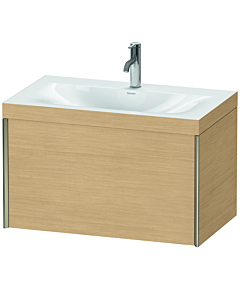 Duravit XViu Waschtisch-Unterschrank XV4610OB130C 80x48cm, 1 Auszug, 1 Hahnloch, champagner matt, Rahmen C, Eiche natur