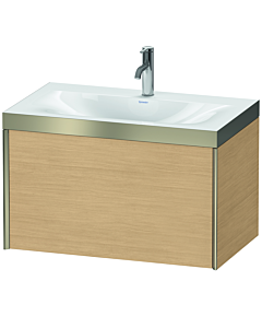 Duravit XViu Waschtisch-Unterschrank XV4610OB130P 80x48cm, 1 Auszug, 1 Hahnloch, champagner matt, Rahmen P, Eiche natur