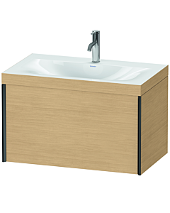 Duravit XViu Waschtisch-Unterschrank XV4610OB230C 80x48cm, 1 Auszug, 1 Hahnloch, schwarz matt, Rahmen C, Eiche natur