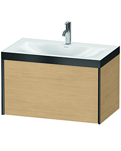 Duravit XViu Waschtisch-Unterschrank XV4610OB230P 80x48cm, 1 Auszug, 1 Hahnloch, schwarz matt, Rahmen P, Eiche natur