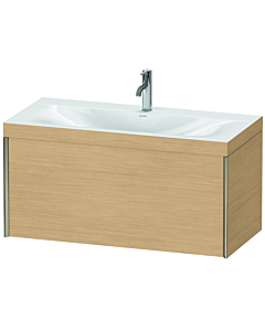 Duravit XViu Waschtisch-Unterschrank XV4611OB130C 100x48cm, 1 Auszug, 1 Hahnloch, champagner matt, Rahmen C, Eiche natur