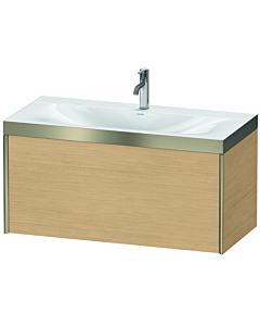 Duravit XViu Waschtisch-Unterschrank XV4611OB130P 100x48cm, 1 Auszug, 1 Hahnloch, champagner matt, Rahmen P, Eiche natur