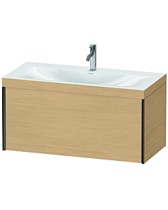 Duravit XViu Waschtisch-Unterschrank XV4611OB230C 100x48cm, 1 Auszug, 1 Hahnloch, schwarz matt, Rahmen C, Eiche natur
