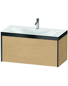 Duravit XViu Waschtisch-Unterschrank XV4611OB230P 100x48cm, 1 Auszug, 1 Hahnloch, schwarz matt, Rahmen P, Eiche natur
