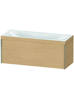 Duravit XViu vanity unit XV4612NB130C 120x48cm, 2000 pull-out, without tap hole, matt champagne, Rahmen C, natural oak