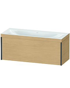 Duravit XViu vanity unit XV4612NB230C 120x48cm, 2000 pull-out, without tap hole, matt black, Rahmen C, natural oak