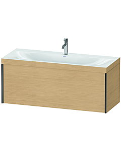 Duravit XViu vanity unit XV4612OB230C 120x48cm, 2000 pull-out, 2000 tap hole, matt black, Rahmen C, natural oak