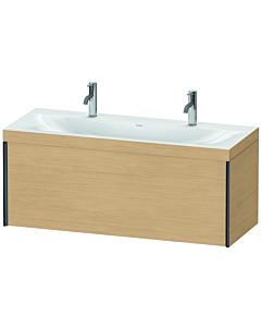 Duravit XViu vanity unit XV4613OB230C 120x48cm, 2000 pull-out, black matt, Rahmen C, natural oak