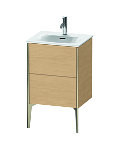 Duravit Meuble sous-vasque XViu XV40690B130 51x42x59,1cm, 2 coulissants, champagne mat, chêne naturel