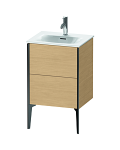 Duravit XViu vanity unit XV40690B230 51x42x59.1cm, 2 pull-outs, matt black, natural oak