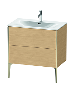 Duravit XViu Waschtisch-Unterschrank XV43020B130 81 x 59,1 x 48 cm, Eiche natur, 2 Auszüge, champagner matt