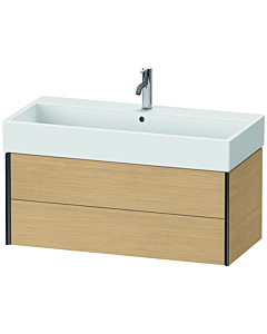 Duravit Meuble sous-vasque XViu XV43370B230 98,4 x 39,7 x 45,4 cm, chêne naturel, 2 tiroirs, noir mat
