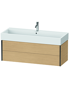 Duravit Meuble sous-vasque XViu XV43380B230 118,4 x 39,7 x 45,4 cm, chêne naturel, 2 tiroirs, noir mat