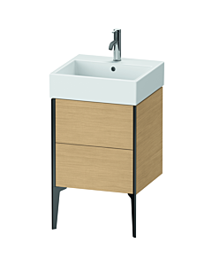 Duravit Meuble sous-vasque XViu XV45330B230 48,4 x 49,3 x 45,4 cm, chêne naturel, 2 coulissants, noir mat