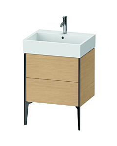Duravit Meuble sous-vasque XViu XV45340B230 58,4 x 49,3 x 45,4 cm, chêne naturel, 2 coulissants, noir mat